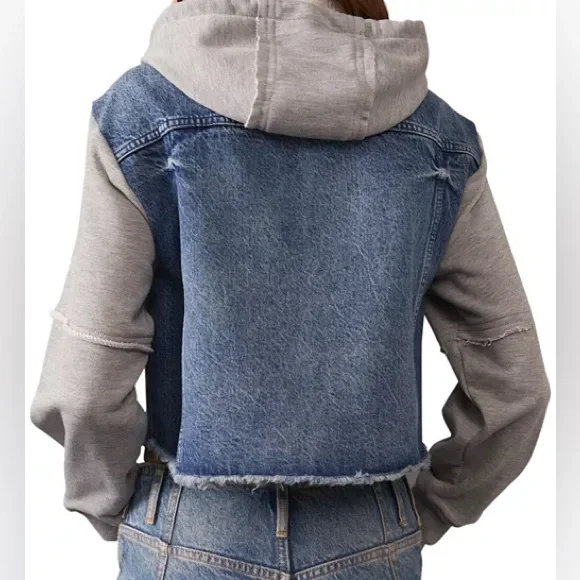 FREE PEOPLE We The Free Throwback Medium Denim Layered Look Jacket - Picture 2 of 12